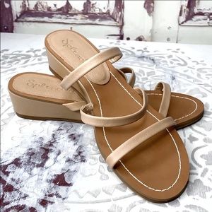 NEW Splendid wedge sandals slide nude 7 leather